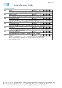 Sydney Program Guide