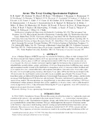 Arcus: the X-Ray Grating Spectrometer Explorer R