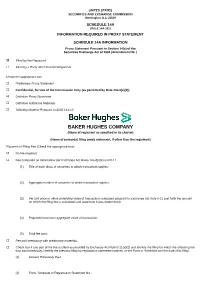 BAKER HUGHES COMPANY (Name of Registrant As Specified in Its Charter)