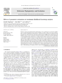 Effects of Parameter Estimation on Maximum-Likelihood Bootstrap Analysis