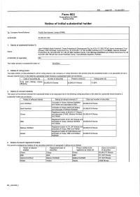 Form 603 Notice of Initial Substantial Holder