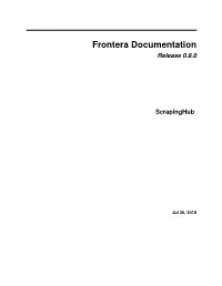 Frontera Documentation Release 0.8.0