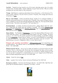Local Information: (With Hyperlinks) MAM10 2019