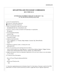 Securities and Exchange Commission Sec Form 20-Is