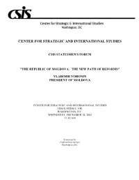 "The Republic of Moldova: the New Path of Reforms"