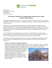 ULI Columbus Recognizes City's Leading Projects and Honors John F