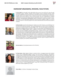 Workshop Speakers