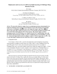 Deployment and Recovery of a Full-Ocean Depth Mooring at Challenger Deep, Mariana Trench