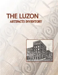 Luzon Artifacts Inventory Publishing Data This Study Commissioned and Published by the City of Tacoma in August of 2011