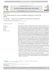 Panel Based Assessment of Snow Management Operations in French