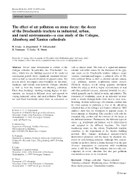 The Effect of Air Pollution on Stone Decay