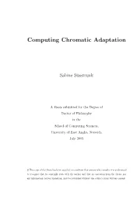 Computing Chromatic Adaptation