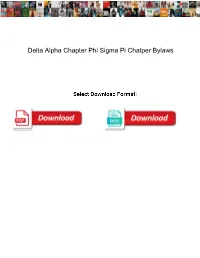 Delta Alpha Chapter Phi Sigma Pi Chatper Bylaws