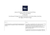 Minutes from the PFCC Thurrock Online Public Meeting
