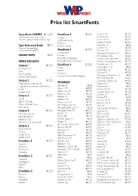 Smartfont Price List 1..2