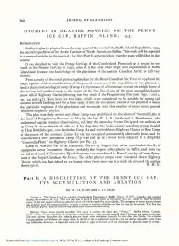 A Descriptiol\ of the PENNY ICE CAP. ITS Accuml: LATION and ABLATION