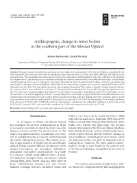 Anthropogenic Change in Water Bodies in the Southern Part of the Silesian Upland