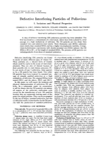 Defective Interfering Particles of Poliovirus I