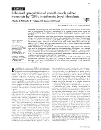 Enhanced Upregulation of Smooth Muscle Related Transcripts by Tgfb2 in Asthmatic (Myo) Fibroblasts J Wicks, H M Haitchi, S T Holgate, D E Davies, R M Powell