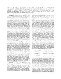 Global Geometric Properties of Martian Impact Craters: a Preliminary Assessment Using Mars Orbiter Laser Altimeter (Mola)
