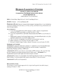 Hudson Logistics Center Site Plan Application #04-20 Conditional Use Permit Application #02-20 Staff Report #8 Supplement to 10/21 Packet