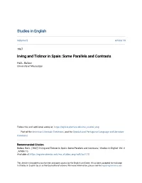 Irving and Ticknor in Spain: Some Parallels and Contrasts