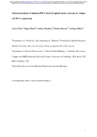 Characterization of Human-Ipscs Derived Spinal Motor Neurons by Single