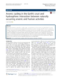 Interaction Between Naturally Occurring Arsenic and Human Activities Harue Masuda