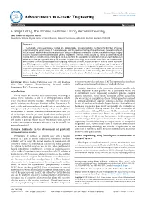 Manipulating the Mouse Genome Using Recombineering