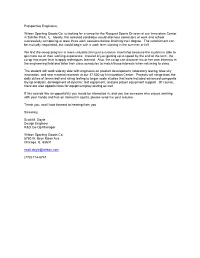 Prospective Engineers, Wilson Sporting Goods Co. Is Looking for A