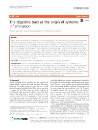 The Digestive Tract As the Origin of Systemic Inflammation Petrus R