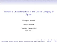 Towards a Characterization of the Double Category of Spans