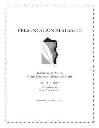 Abstract and Presentation by Steve Evans, Friends of the River