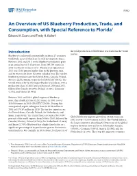 An Overview of US Blueberry Production, Trade, and Consumption, with Special Reference to Florida1 Edward A