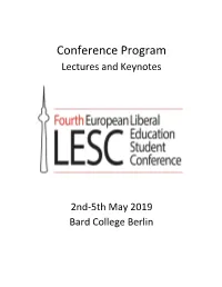 Conference Program Lectures and Keynotes
