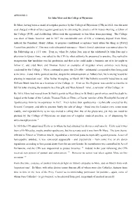 Dr More, Having Been Accused of Irregular Practice by the College Of