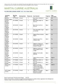 Martin Currie Australia and Are Disclosed Where the Vote Instruction Is Consistent Across All Such Clients