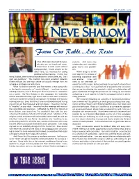 Neve Shalom Bulletin December 2015