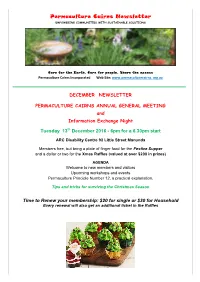 Permaculture Cairns Newsletter – December 2016