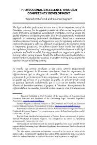 Professional Excellence Through Competency Development