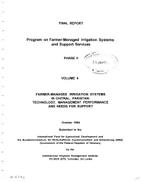 Program on Farmer-Managed Irrigation Systems and Support Services