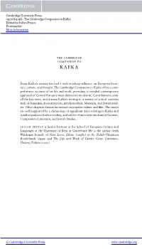The Cambridge Companion to Kafka Edited by Julian Preece Frontmatter More Information
