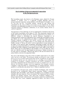The Evolution of Intergovernmental Cooperation in the European Process