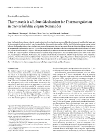 Thermotaxis Is a Robust Mechanism for Thermoregulation in Caenorhabditis Elegans Nematodes