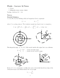 Fluids – Lecture 16 Notes 1