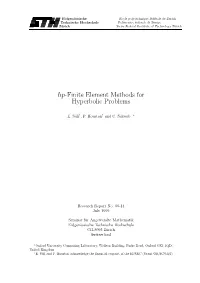 Hp-Finite Element Methods for Hyperbolic Problems