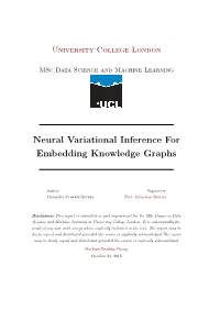 Neural Variational Inference for Embedding Knowledge Graphs