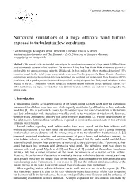 Numerical Simulations of a Large Offshore Wind Turbine Exposed to Turbulent Inflow Conditions
