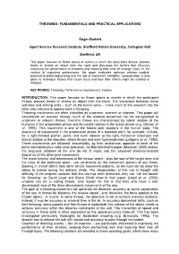 Principles of Throwing