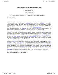 Virtual Reality Paper Presentation